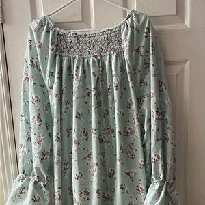Smocked Flannel Nightgown